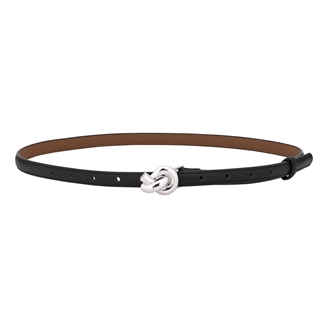 Plissé Copenhagen Knot belt (silver buckle) One Size Black